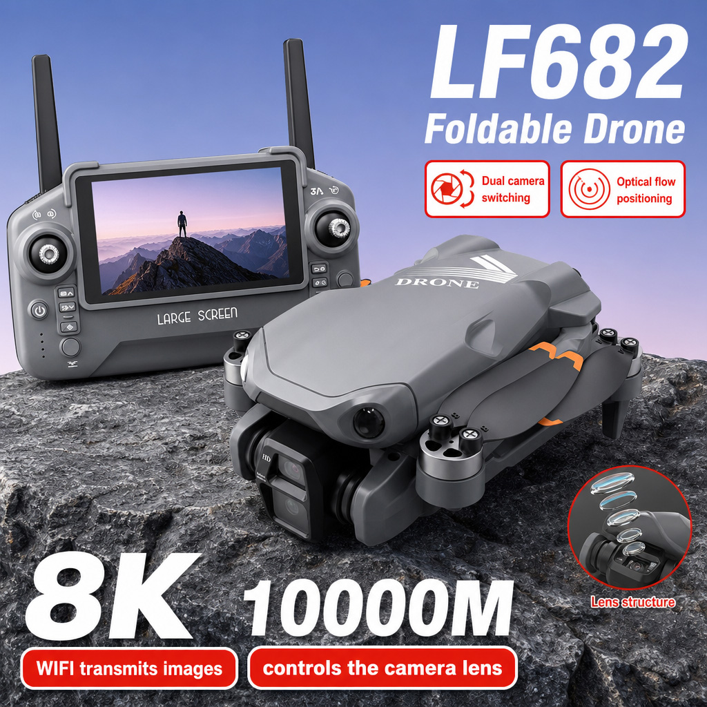 Drone Gimbal 2 Axis - Drone Aéreo LF682 com Câmeras Duplas