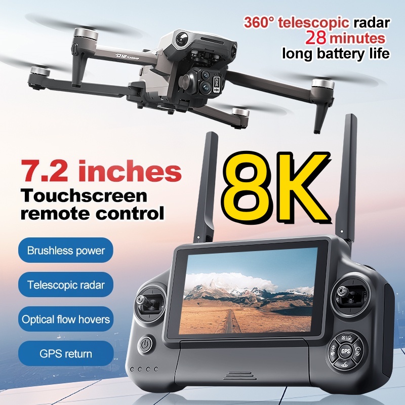 Drone RC Quadricóptero 8K com  - Drone Gimbal Brushless avaliação e preço