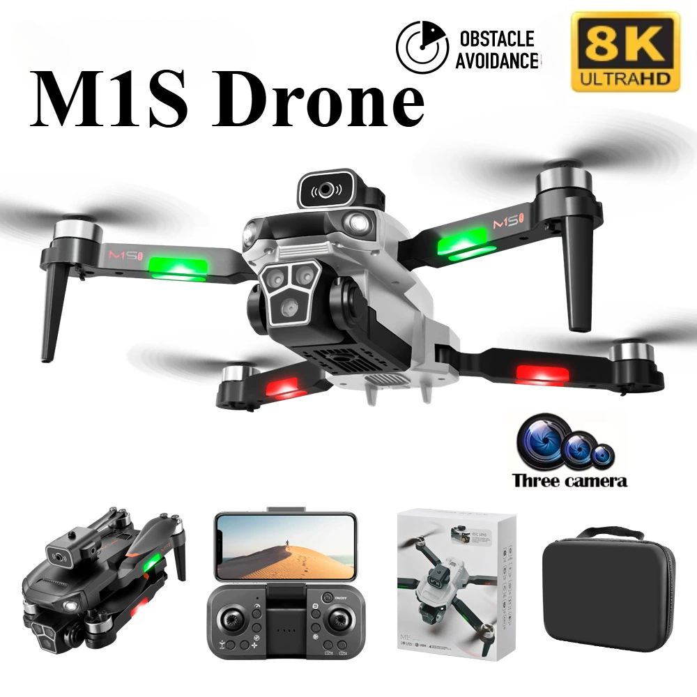 Drone M1S 8K Profissional com  - Drone Gimbal 3 Axis avaliação e preço