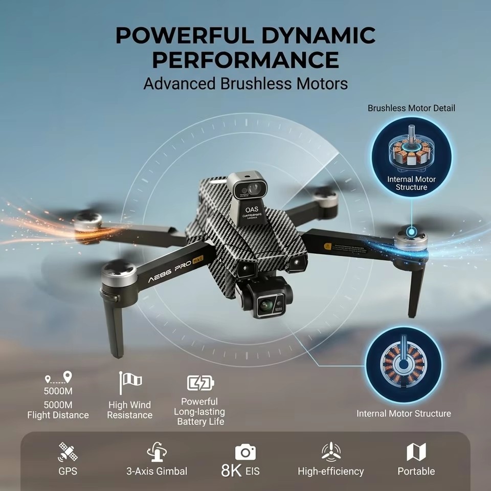 Drone Brushless 8K ESC com Câm - Drone Gimbal 3 Axis avaliação e preço