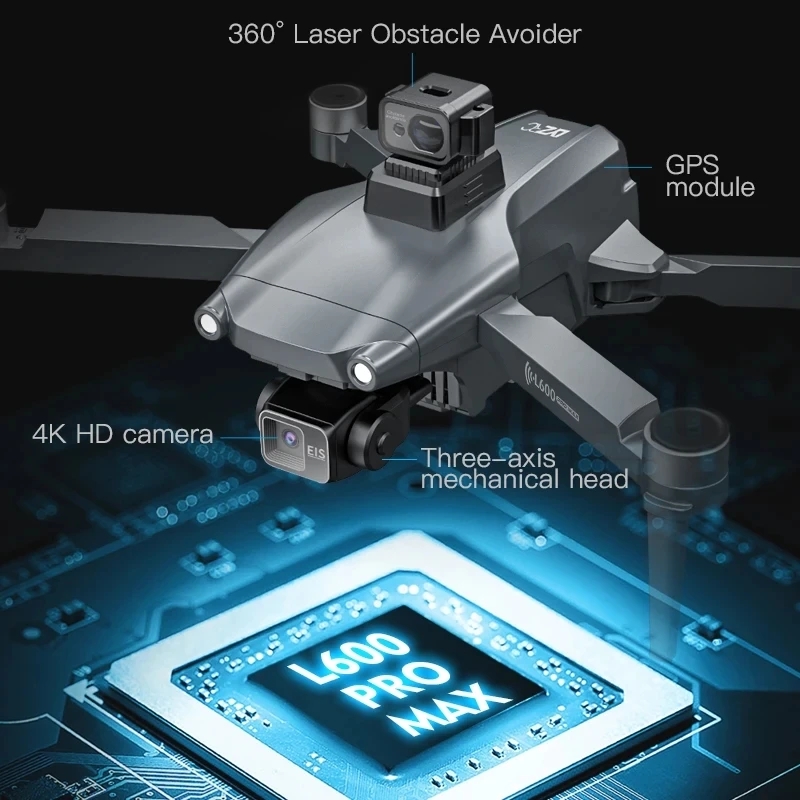 L600 pro max gps drone profiss - Drone Gimbal Brushless avaliação e preço