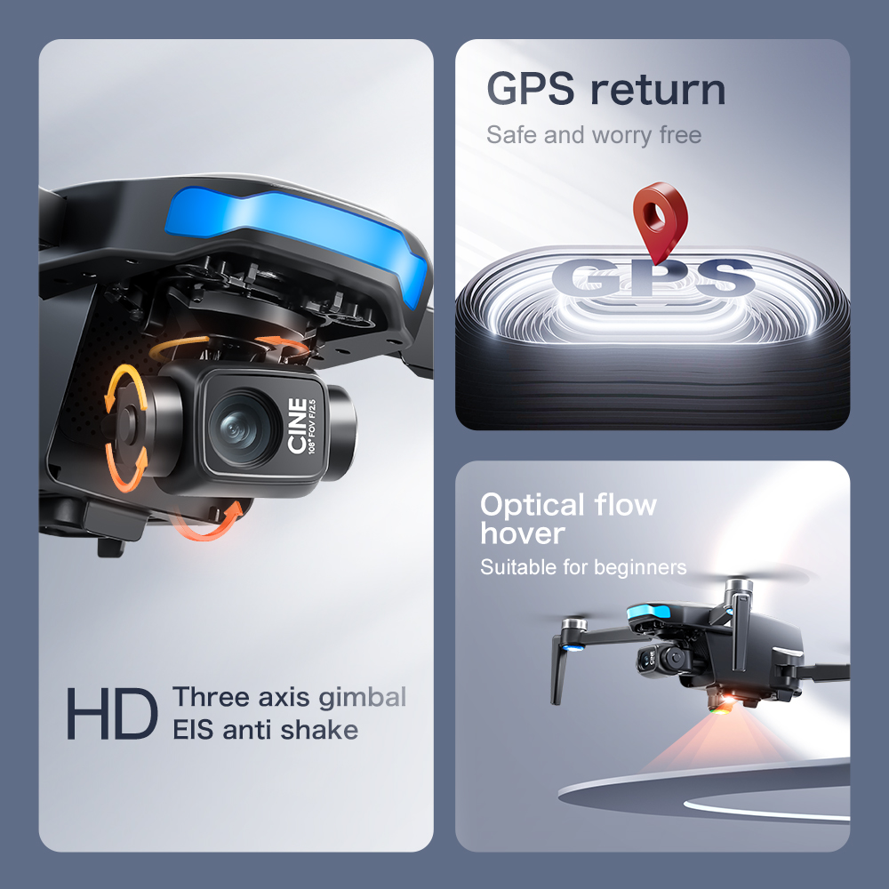 Drone GPS Lenovo S-X1 com Câme - Drone Gimbal 3 Axis avaliação e preço